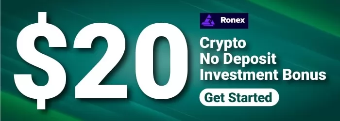 Take $20 Crypto Forex No Deposit Bonus on Ronex